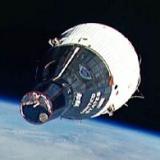 A Gemini space capsule in orbit
